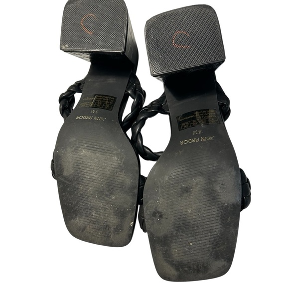 Jenn Ardor Womens Black Braided Chunky Heeled Sandals Sz 8 - Picture 11 of 11